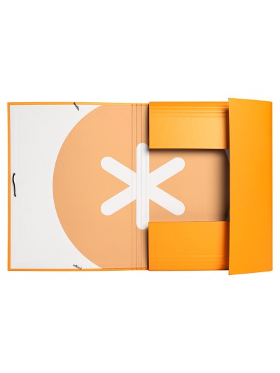 Carpeta antartik gomas a4 3 solapas carton forrado color mostaza