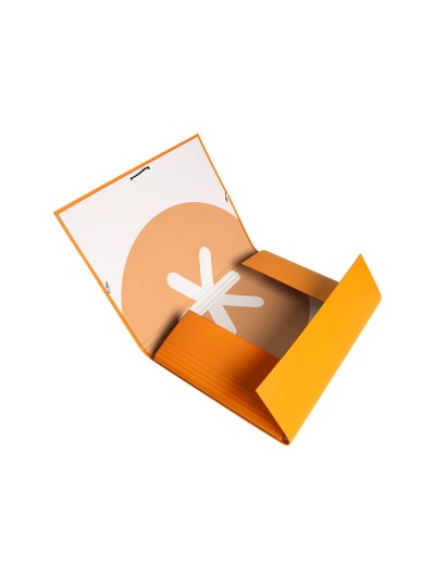 Carpeta antartik gomas a4 3 solapas carton forrado color mostaza