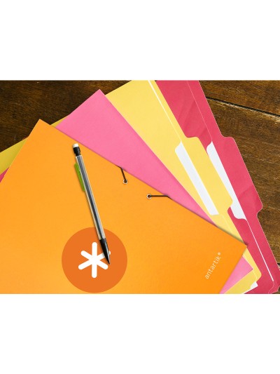 Carpeta antartik gomas a4 3 solapas carton forrado color mostaza