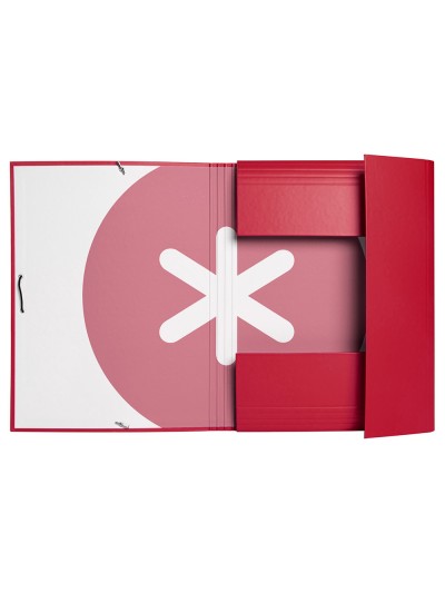 Carpeta antartik gomas a4 3 solapas carton forrado color frambuesa