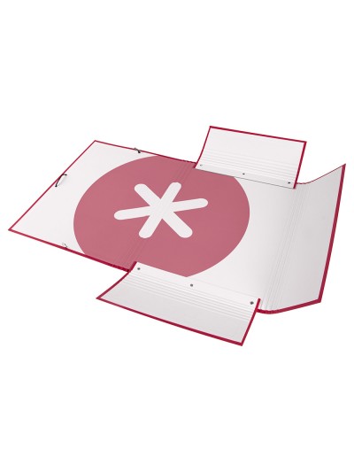 Carpeta antartik gomas a4 3 solapas carton forrado color frambuesa