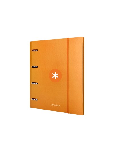 Carpeta con recambio antartik a4 cuadro 5mm forrada 4 anillas 40mm redondas con solapa color mostaza