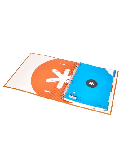 Carpeta con recambio antartik a4 cuadro 5mm forrada 4 anillas 40mm redondas con solapa color mostaza