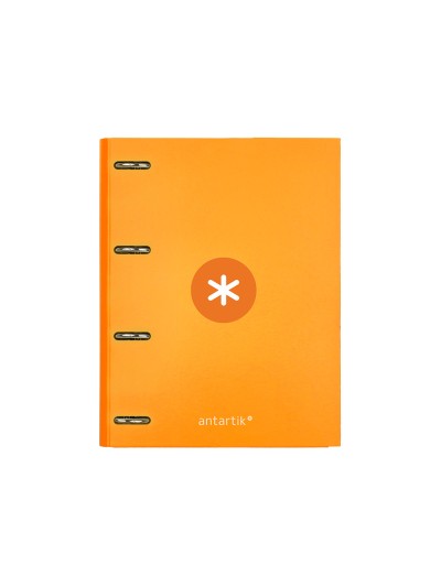 Carpeta con recambio antartik a4 cuadro 5mm forrada 4 anillas 40mm redondas con solapa color mostaza