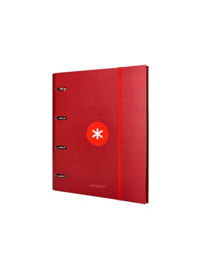 Carpeta con recambio antartik a4 cuadro 5mm forrada 4 anillas 40mm redondas con solapa color frambuesa