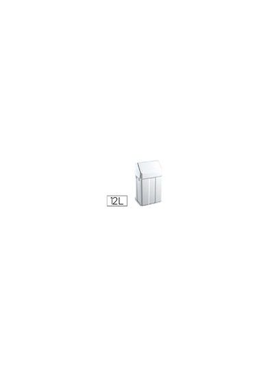 Papelera contenedor tts plastico con tapadera max 12 litros blanca 400x230x200 mm