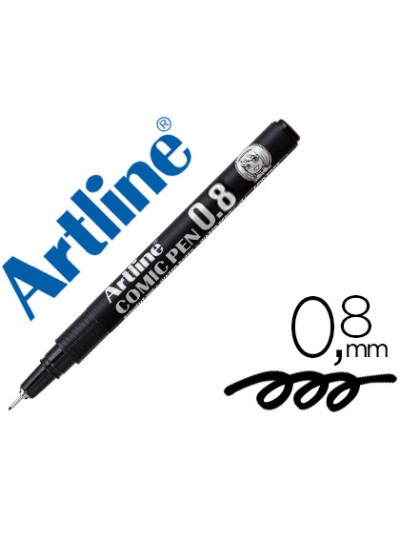 Rotulador artline calibrado micrometrico negro comic pen ek-288 punta poliacetal 0,8 mm resistente al agua