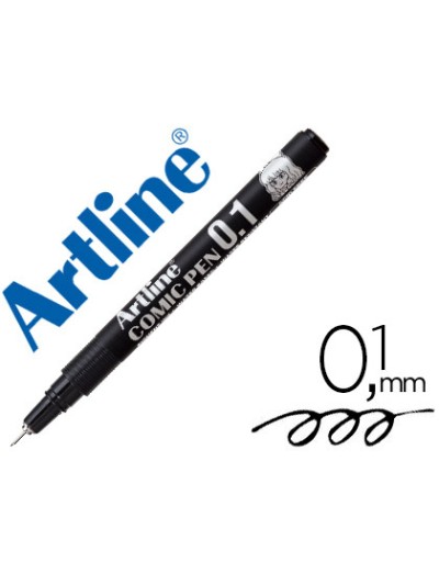 Rotulador artline calibrado micrometrico negro comic pen ek-281 punta poliacetal 0,1 mm resistente al agua