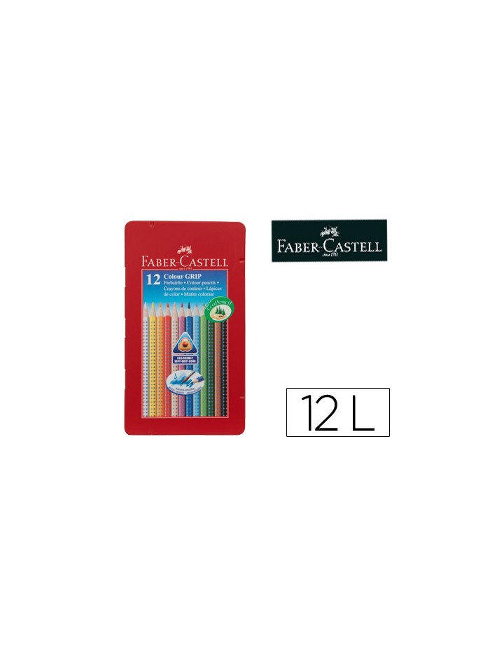 Lapices de colores faber castell acuarelable colour grip triangular caja metalica de 12 colores surtidos Lapices de colores faber castell acuarelable colour grip triangular caja metalica de 12 colores surtidos