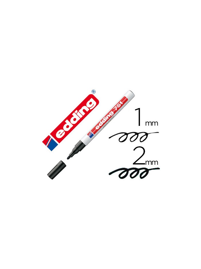 Rotulador edding punta fibra 751 negro punta redonda 1-2 mm Rotulador edding punta fibra 751 negro punta redonda 1-2 mm