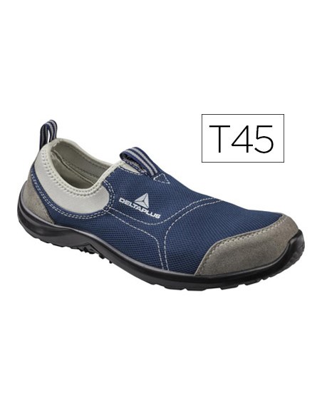 Zapatos de seguridad deltaplus de poliester y algodon con plantilla y puntera - color azul marino talla 45