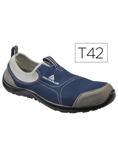 Zapatos de seguridad deltaplus de poliester y algodon con plantilla y puntera - color azul marino talla 42