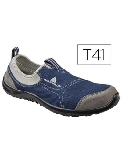 Zapatos de seguridad deltaplus de poliester y algodon con plantilla y puntera - color azul marino talla 41
