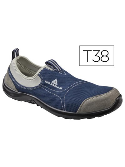 Zapatos de seguridad deltaplus de poliester y algodon con plantilla y puntera - color azul marino talla 38