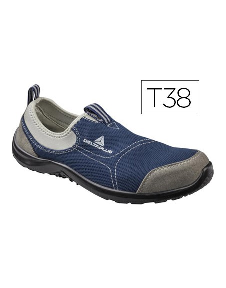 Zapatos de seguridad deltaplus de poliester y algodon con plantilla y puntera - color azul marino talla 38