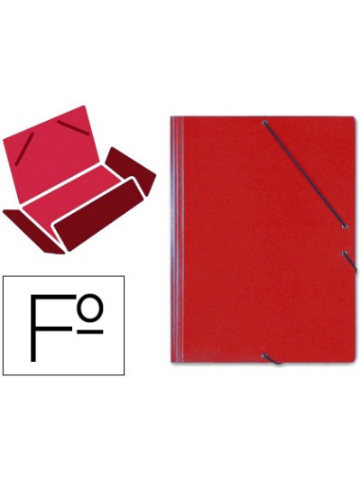 Carpeta gomas solapas carton saro tamaño folio rojo