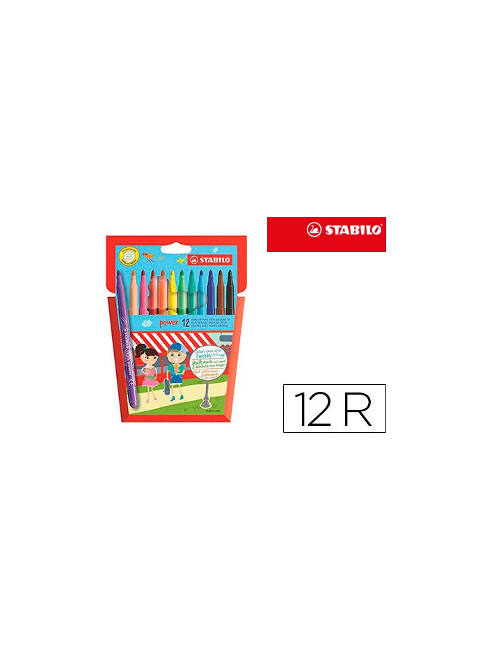 Rotulador stabilo power caja de 12 unidades colores surtidos Rotulador stabilo power caja de 12 unidades colores surtidos