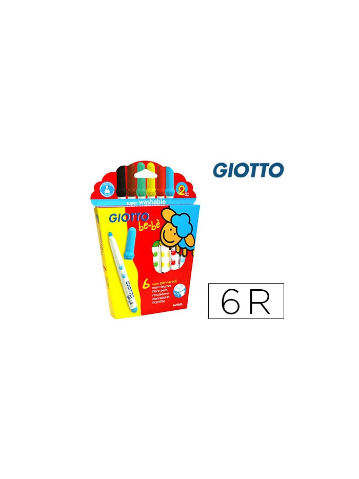 Rotulador giotto super bebe caja de 6 colores surtidos Rotulador giotto super bebe caja de 6 colores surtidos