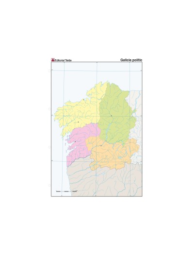 Mapa mudo color din a4 galicia politico
