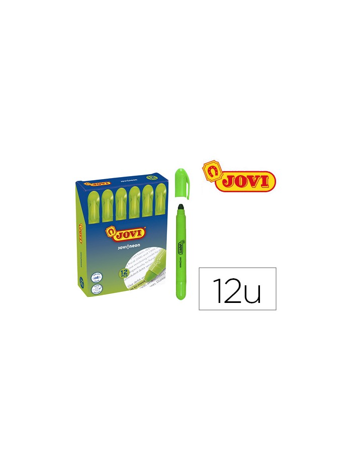 Marcador de cera gel jovi fluorescente verde caja de 12 unidades Marcador de cera gel jovi fluorescente verde caja de 12 unidades