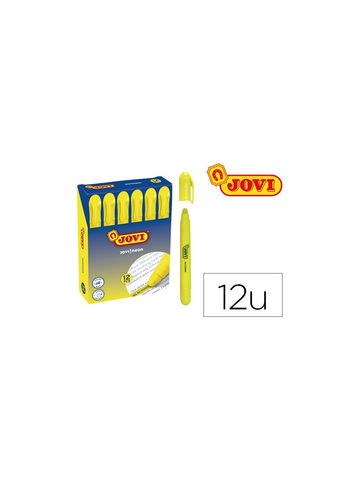 Marcador de cera gel jovi fluorescente amarillo caja de 12 unidades Marcador de cera gel jovi fluorescente amarillo caja de 12 unidades