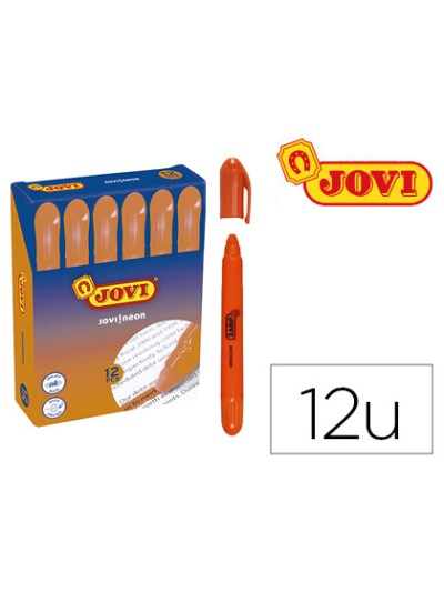 Marcador de cera gel jovi fluorescente naranja caja de 12 unidades
