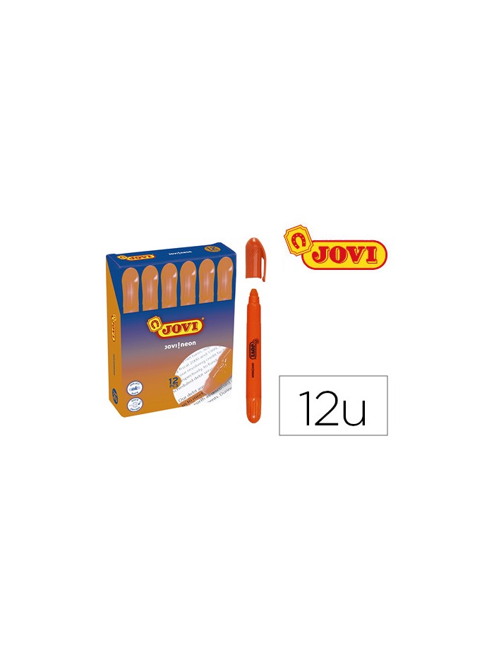 Marcador de cera gel jovi fluorescente naranja caja de 12 unidades Marcador de cera gel jovi fluorescente naranja caja de 12 unidades