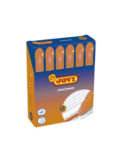 Marcador de cera gel jovi fluorescente naranja caja de 12 unidades