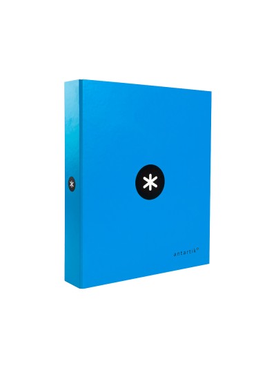 Carpeta 4 anillas 40 mm mixtas antartik a4 forrada color azul