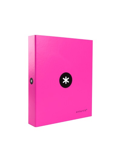 Carpeta 4 anillas 40 mm mixtas antartik a4 forrada color rosa