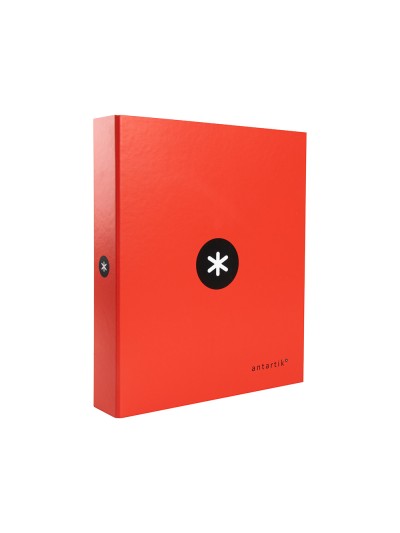 Carpeta 4 anillas 40 mm mixtas antartik a4 forrada color rojo
