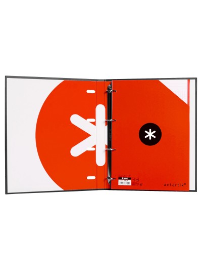 Carpeta con recambio antartik a4 cuadro 5mm forrada 4 anillas 25mm redondas color negro