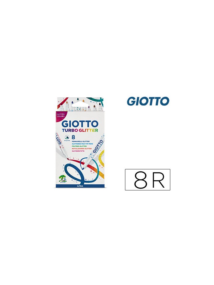 Rotulador giotto turbo glitter purpurina caja de 8 unidades Rotulador giotto turbo glitter purpurina caja de 8 unidades