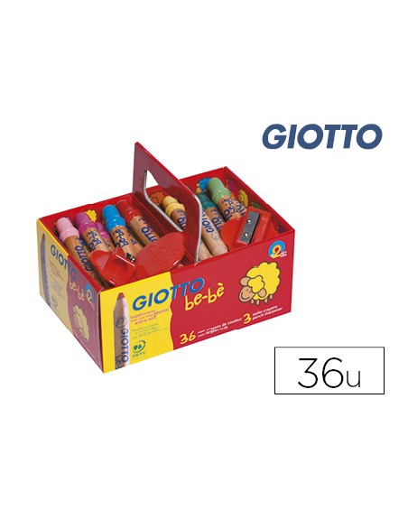 Lapices de colores giotto bebe super schoolpack de 36 unidades + 3 sacapuntas