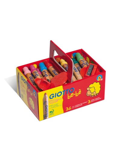 Lapices de colores giotto bebe super schoolpack de 36 unidades + 3 sacapuntas