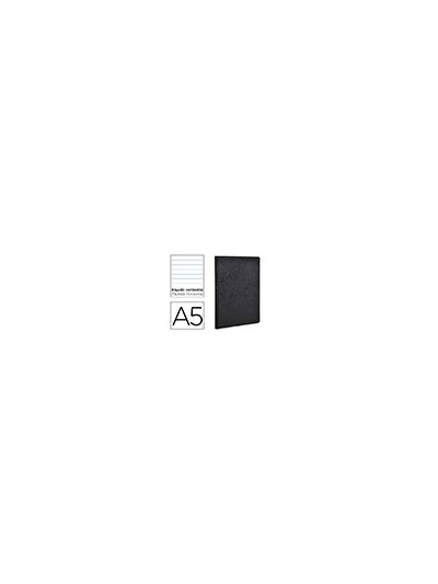 Libreta age-bag tapa cartulina lomo cosido rayado horizontal 96 hojas color negro 148x210 mm