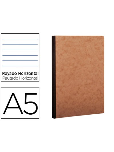Libreta age-bag tapa cartulina lomo cosido rayado horizontal 96 hojas color havana 148x210 mm