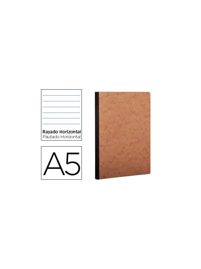 Libreta age-bag tapa cartulina lomo cosido rayado horizontal 96 hojas color havana 148x210 mm Libreta age-bag tapa cartulina lomo cosido rayado horizontal 96 hojas color havana 148x210 mm