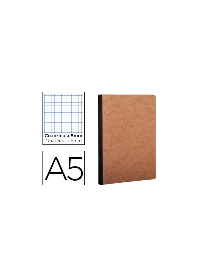 Libreta age-bag tapa cartulina lomo cosido cuadro 5 mm 96 hojas color havana 148x210 mm Libreta age-bag tapa cartulina lomo cosido cuadro 5 mm 96 hojas color havana 148x210 mm