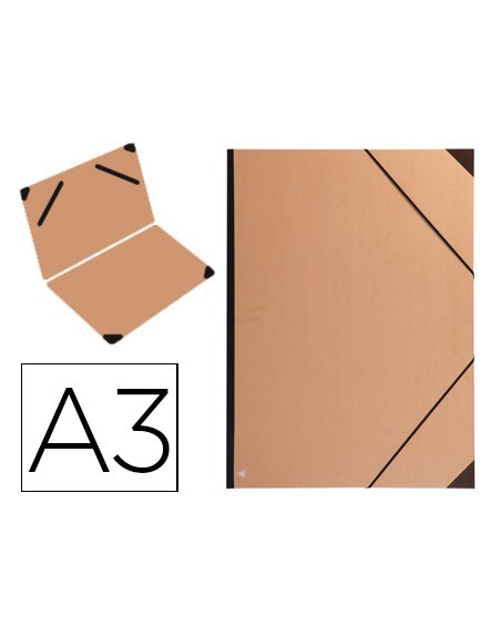 Carpeta planos clairefontaine din a3 con gomas kraft marron verjurado