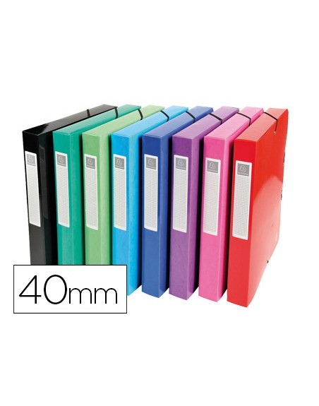 Carpeta proyectos carton compacto exacompta din a4 lomo 40 mm 600 g/m2 colores surtidos