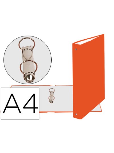 Carpeta de 2 anillas 30mm redondas exacompta din a4 carton forrado naranja