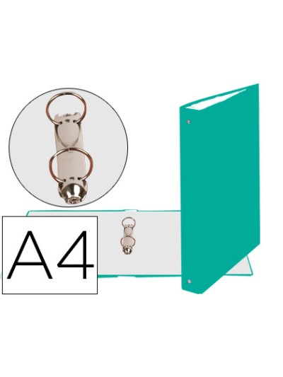 Carpeta de 2 anillas 30mm redondas exacompta din a4 carton forrado verde oscuro
