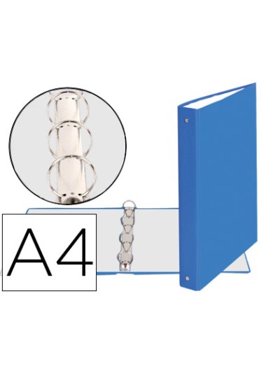 Carpeta de 4 anillas 30mm redondas exacompta din a4 carton forrado azul claro