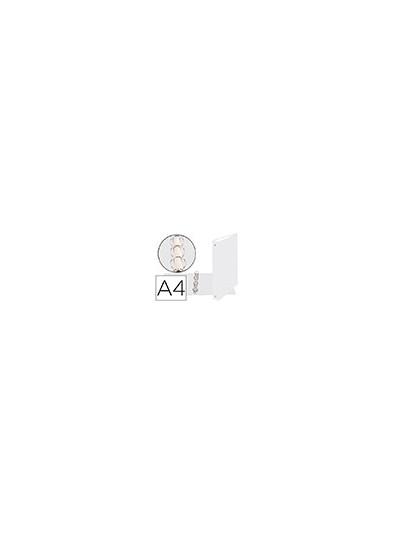 Carpeta de 4 anillas 30mm redondas exacompta din a4 carton forrado blanco
