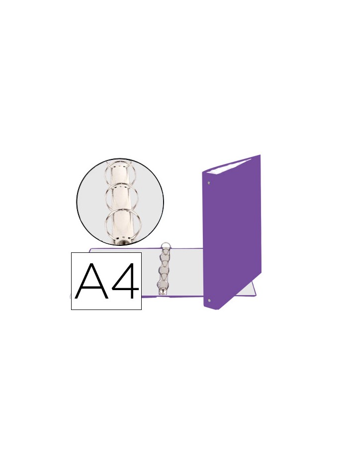 Carpeta de 4 anillas 30mm redondas exacompta din a4 carton forrado morado Carpeta de 4 anillas 30mm redondas exacompta din a4 carton forrado morado