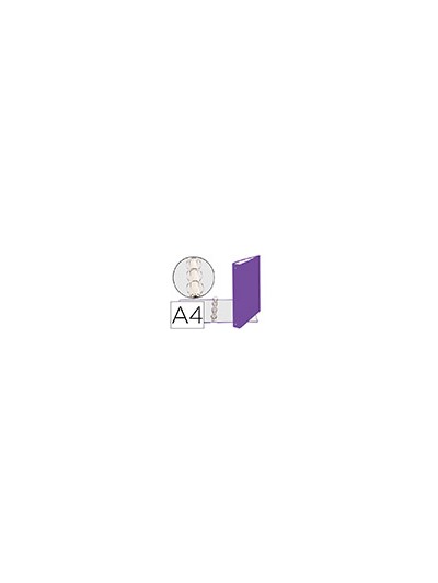 Carpeta de 4 anillas 30mm redondas exacompta din a4 carton forrado morado