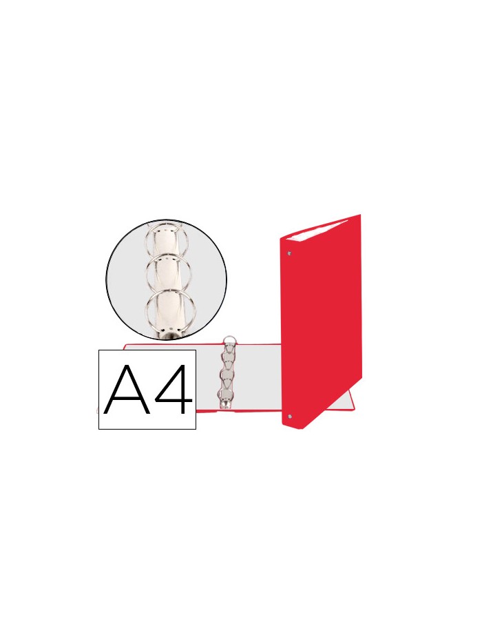 Carpeta de 4 anillas 30mm redondas exacompta din a4 carton forrado rojo Carpeta de 4 anillas 30mm redondas exacompta din a4 carton forrado rojo