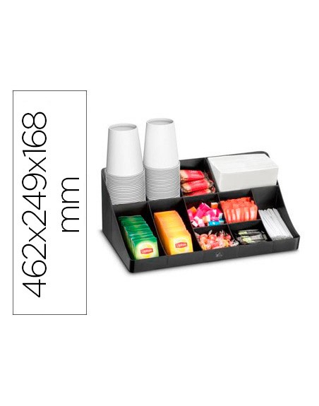 Bandeja organizadora cep con 11 compartimentos poliestireno color negro especial para snacks