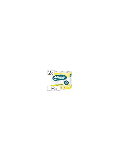 Papel higienico amoos doble largo 2 capas 120 mm diametro x 90 mm alto paquete de 18 rollos